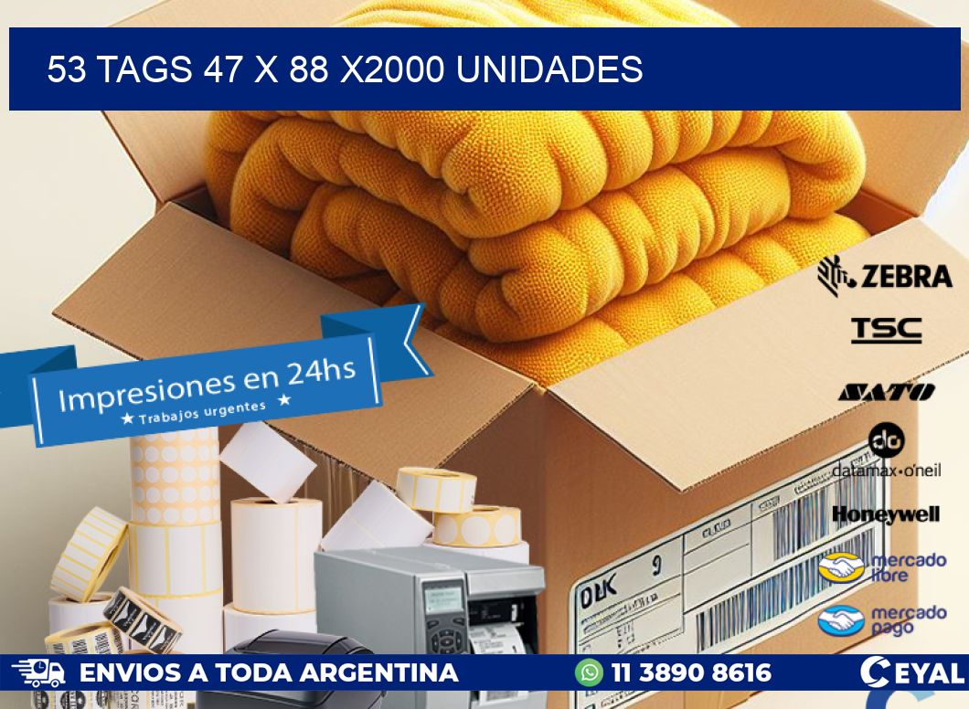 53 TAGS 47 x 88 X2000 UNIDADES