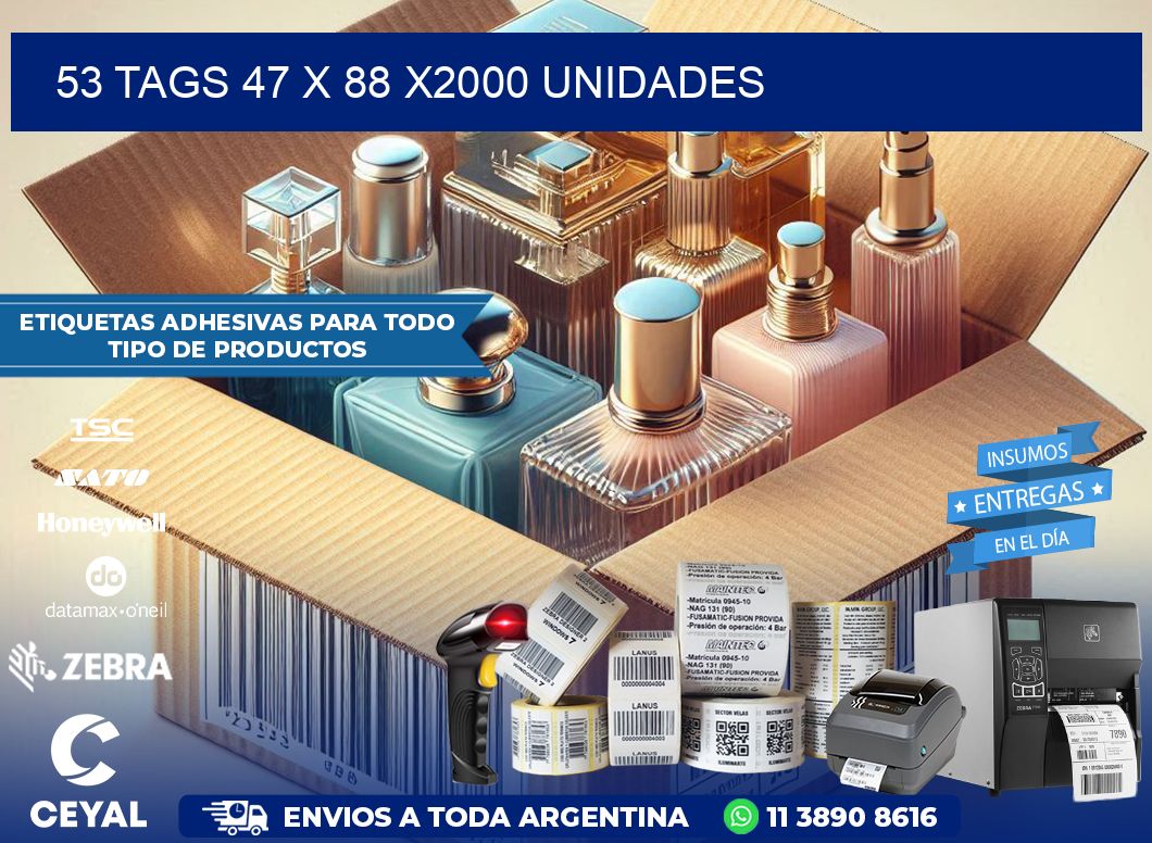 53 TAGS 47 x 88 X2000 UNIDADES