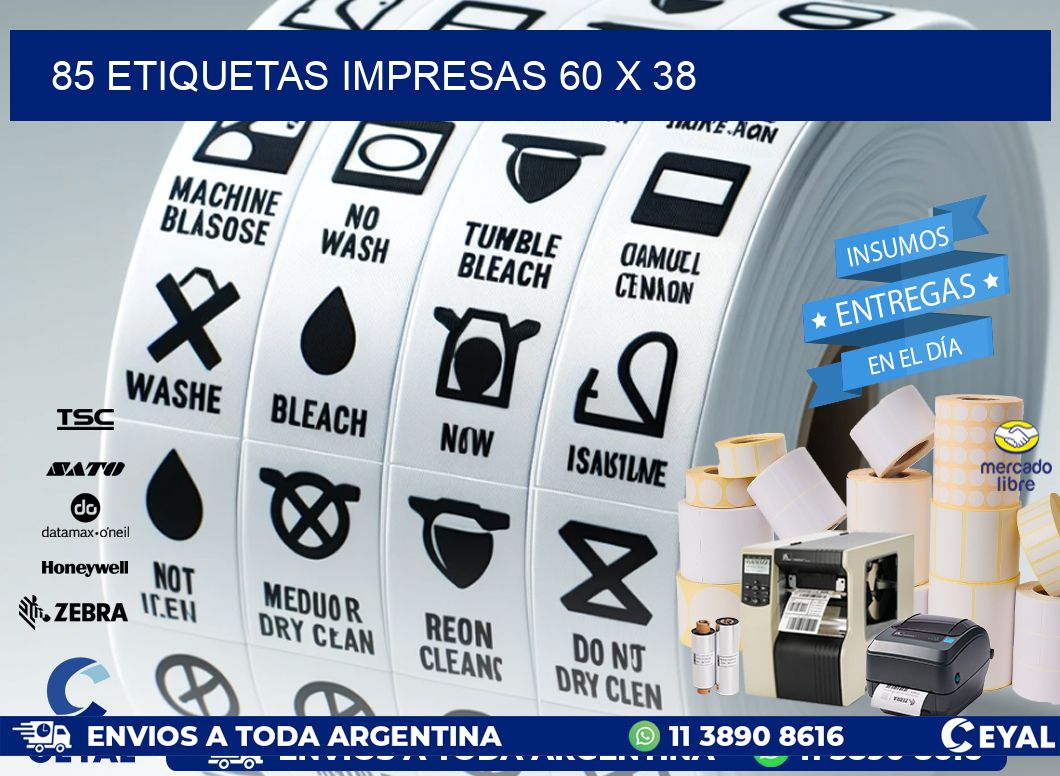 85 ETIQUETAS IMPRESAS 60 x 38