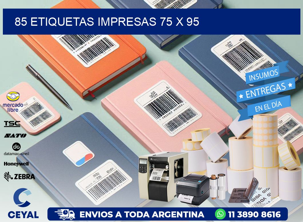 85 ETIQUETAS IMPRESAS 75 x 95