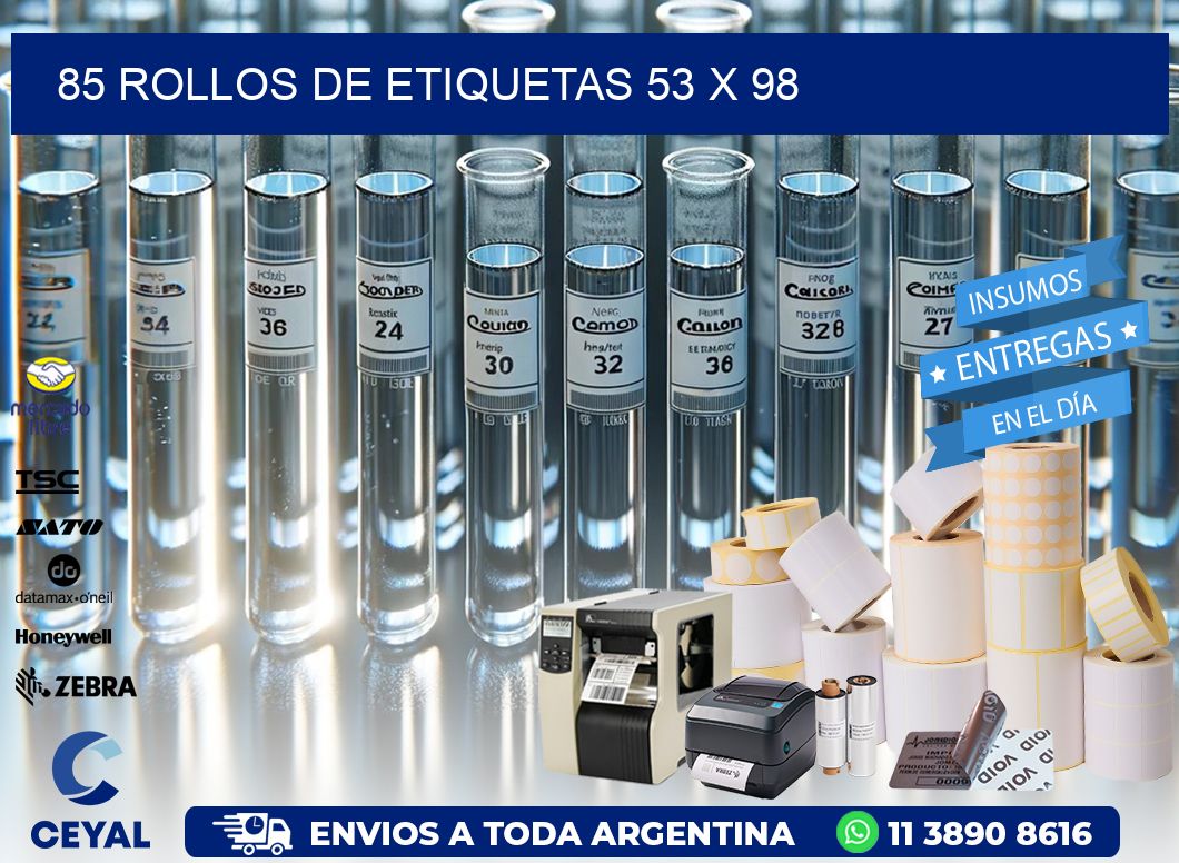 85 ROLLOS DE ETIQUETAS 53 x 98