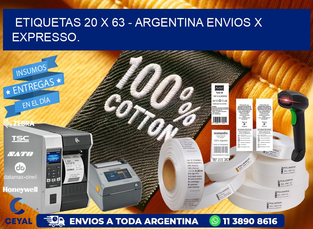 ETIQUETAS 20 x 63 - ARGENTINA ENVIOS X EXPRESSO.