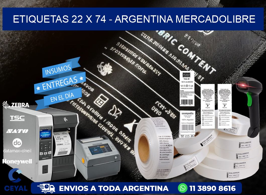 ETIQUETAS 22 x 74 - ARGENTINA MERCADOLIBRE