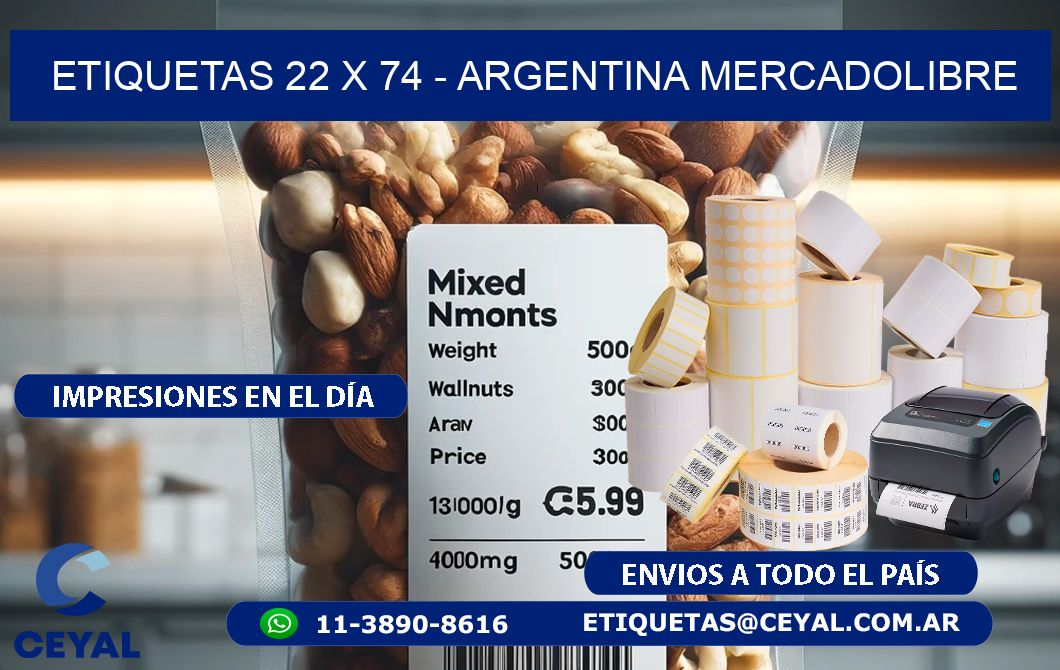 ETIQUETAS 22 x 74 - ARGENTINA MERCADOLIBRE