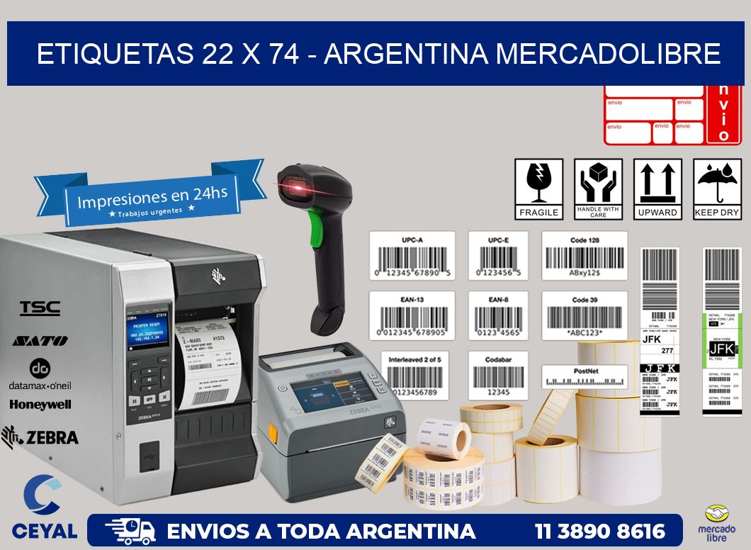 ETIQUETAS 22 x 74 – ARGENTINA MERCADOLIBRE