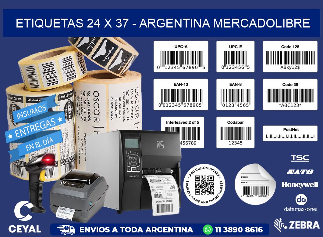 ETIQUETAS 24 x 37 - ARGENTINA MERCADOLIBRE