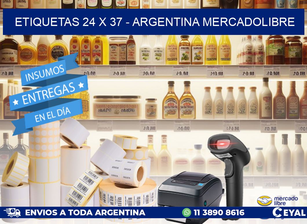 ETIQUETAS 24 x 37 - ARGENTINA MERCADOLIBRE