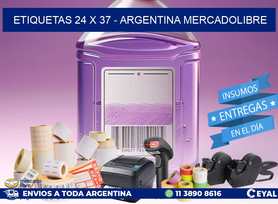 ETIQUETAS 24 x 37 - ARGENTINA MERCADOLIBRE