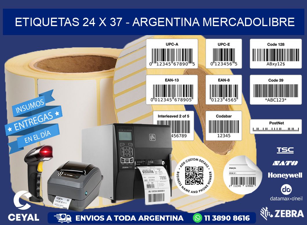 ETIQUETAS 24 x 37 - ARGENTINA MERCADOLIBRE