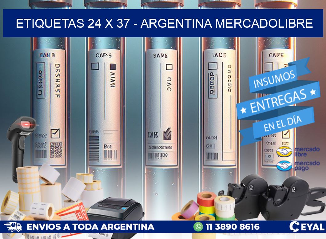 ETIQUETAS 24 x 37 - ARGENTINA MERCADOLIBRE