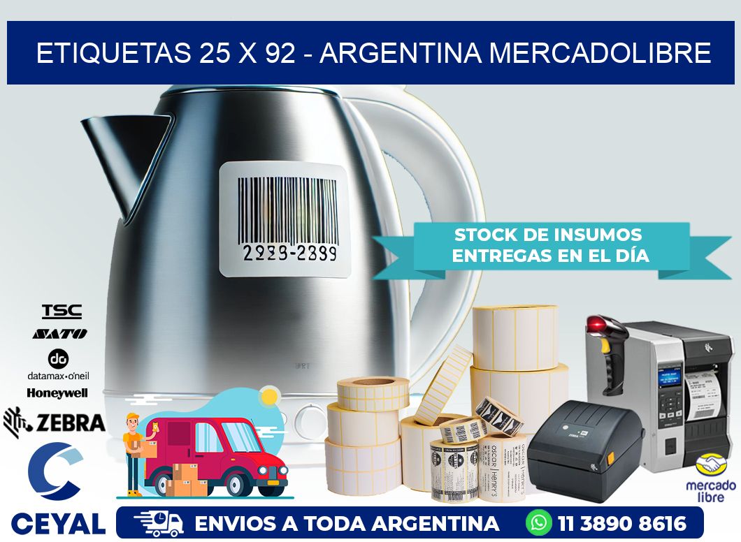 ETIQUETAS 25 x 92 – ARGENTINA MERCADOLIBRE