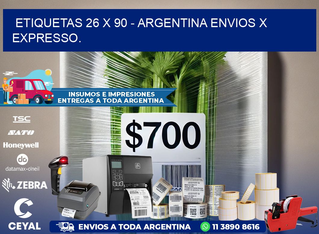 ETIQUETAS 26 x 90 - ARGENTINA ENVIOS X EXPRESSO.