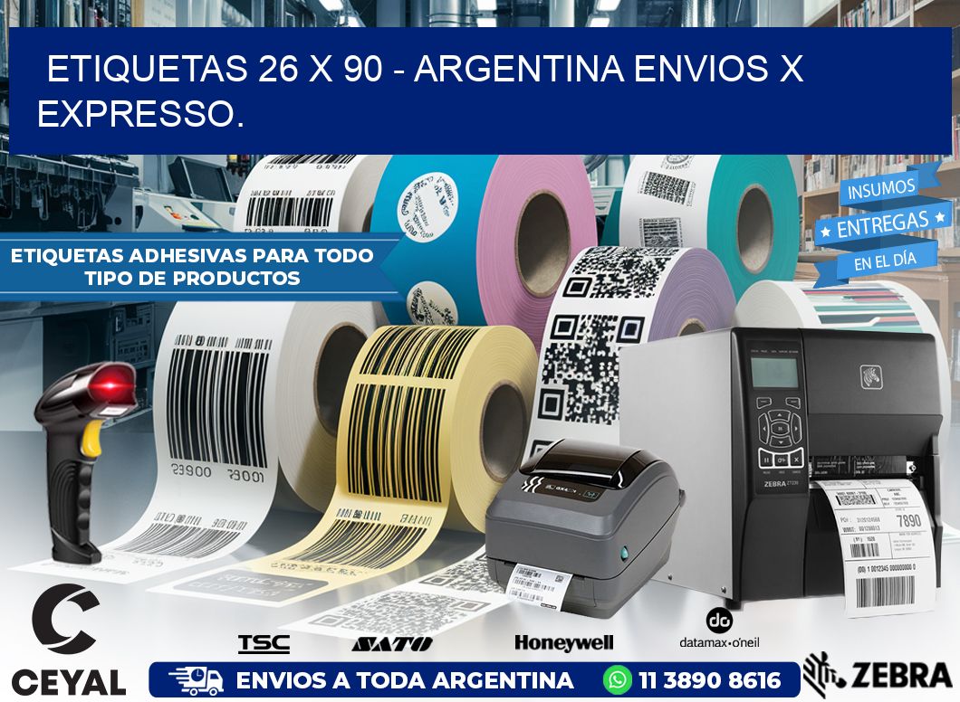 ETIQUETAS 26 x 90 – ARGENTINA ENVIOS X EXPRESSO.