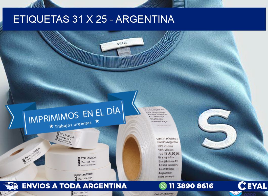 ETIQUETAS 31 x 25 - ARGENTINA