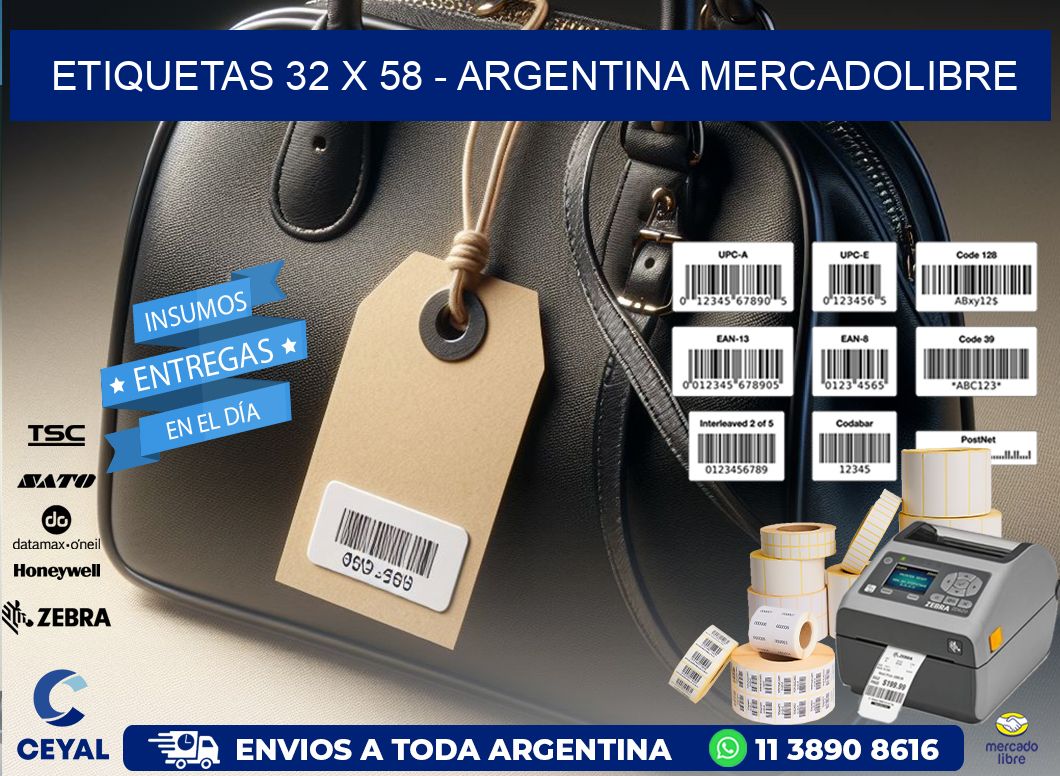 ETIQUETAS 32 x 58 - ARGENTINA MERCADOLIBRE