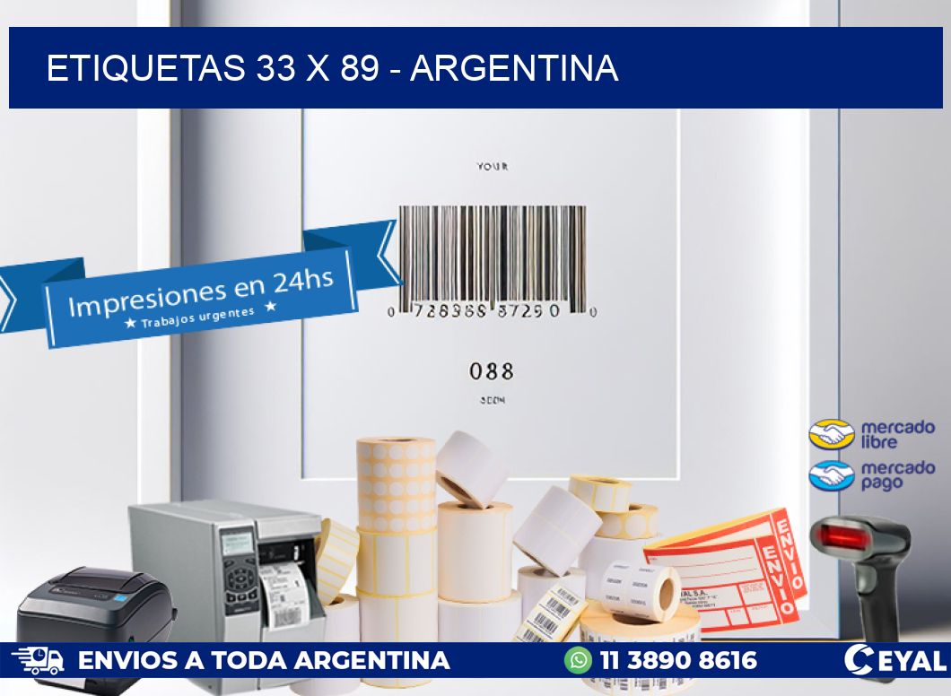 ETIQUETAS 33 x 89 - ARGENTINA