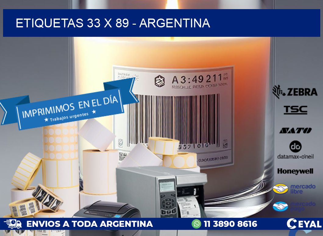 ETIQUETAS 33 x 89 - ARGENTINA