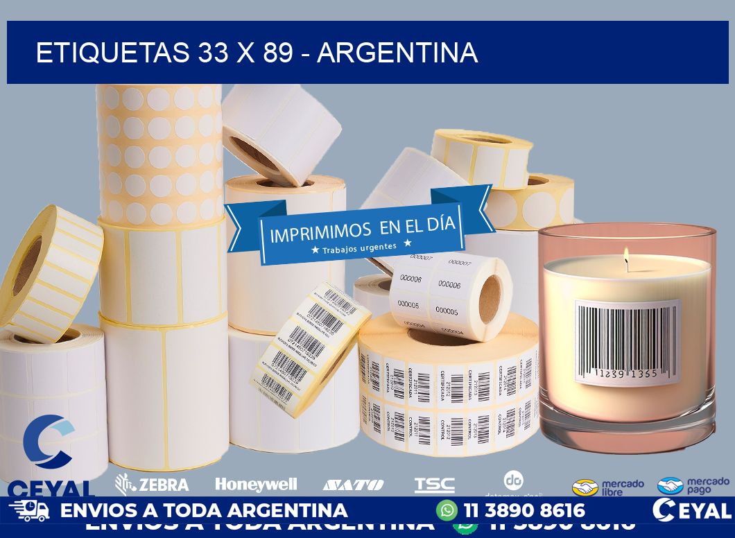 ETIQUETAS 33 x 89 - ARGENTINA
