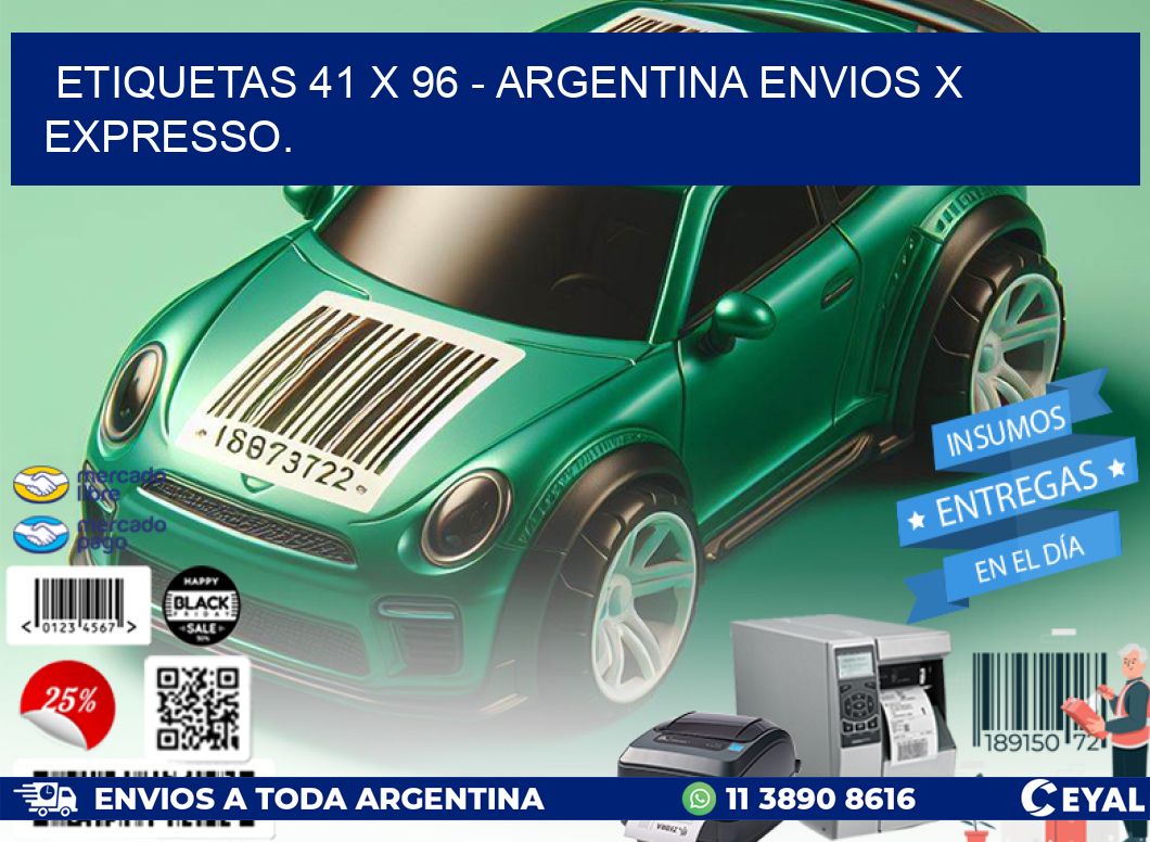 ETIQUETAS 41 x 96 – ARGENTINA ENVIOS X EXPRESSO.