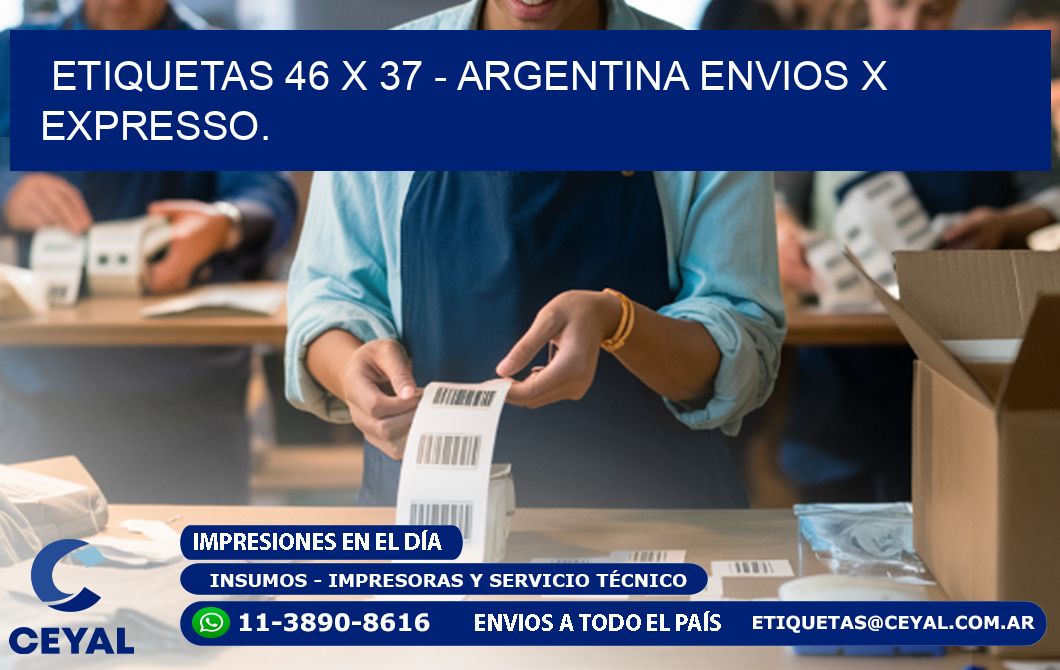 ETIQUETAS 46 x 37 - ARGENTINA ENVIOS X EXPRESSO.