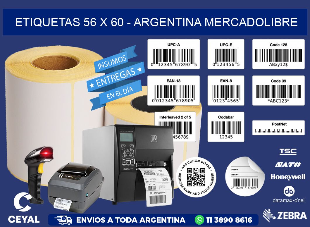 ETIQUETAS 56 x 60 - ARGENTINA MERCADOLIBRE