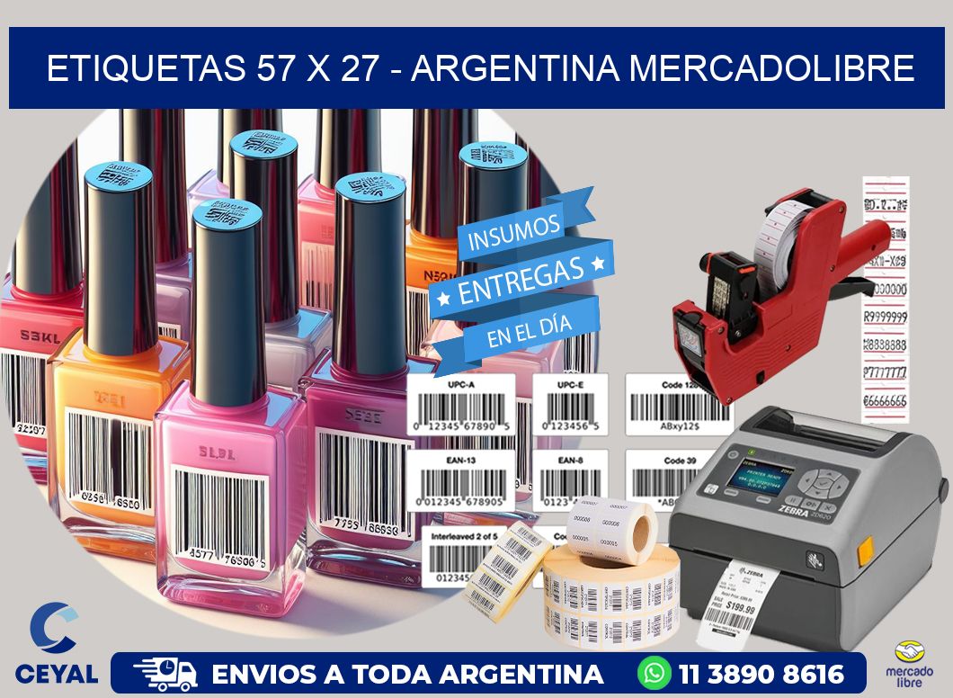 ETIQUETAS 57 x 27 - ARGENTINA MERCADOLIBRE