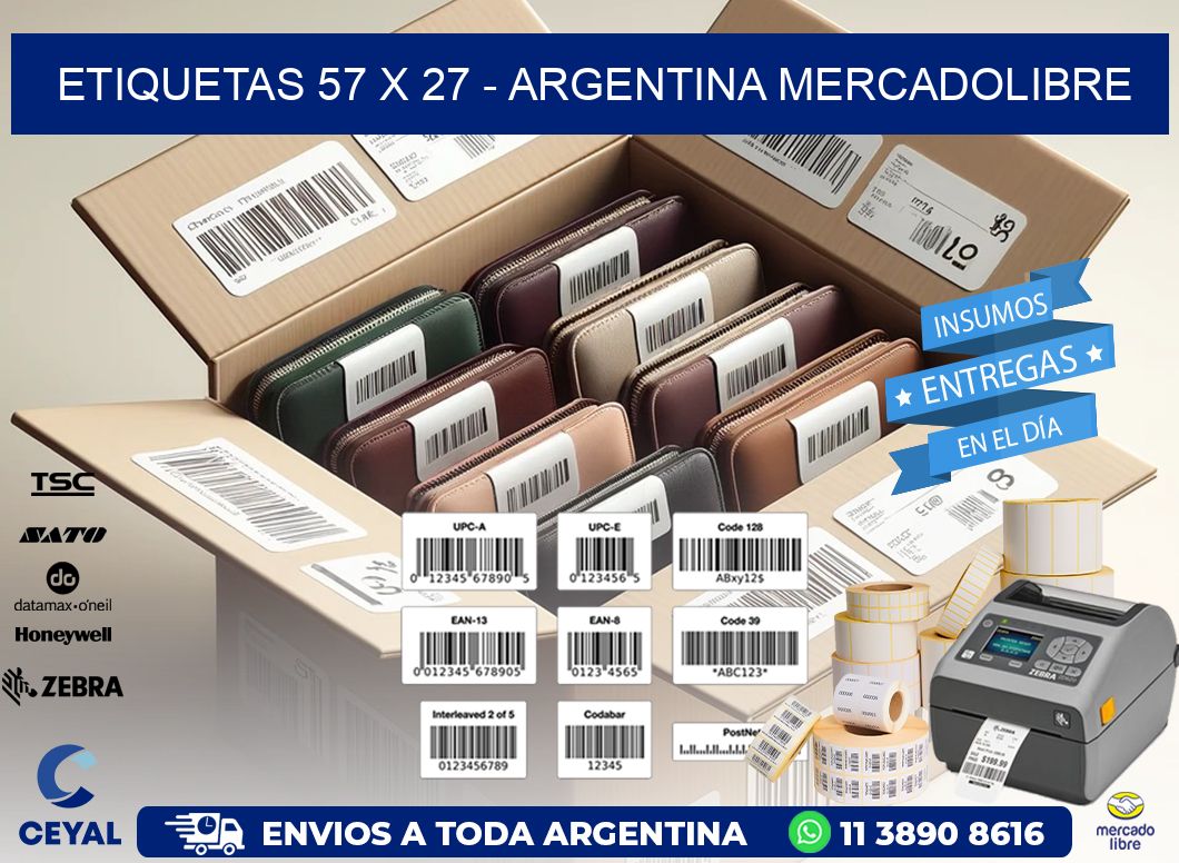 ETIQUETAS 57 x 27 - ARGENTINA MERCADOLIBRE