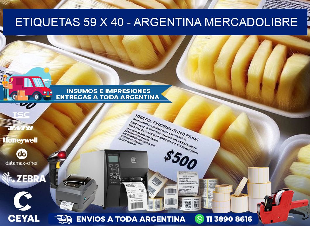 ETIQUETAS 59 x 40 - ARGENTINA MERCADOLIBRE