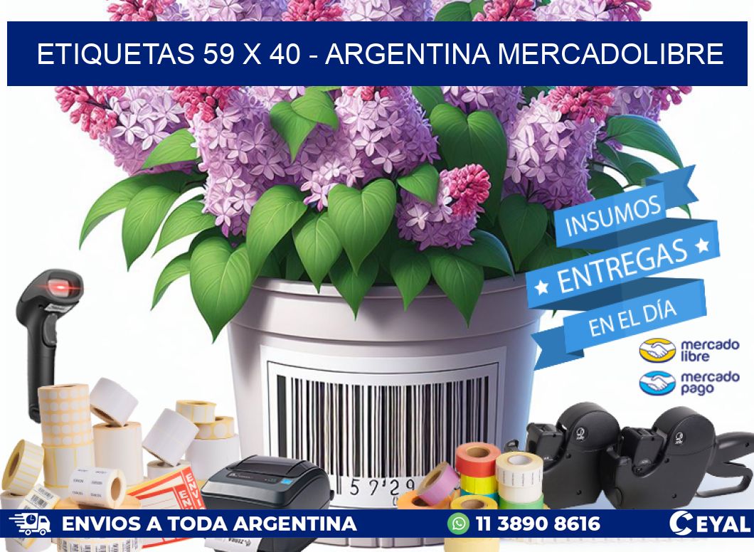 ETIQUETAS 59 x 40 - ARGENTINA MERCADOLIBRE