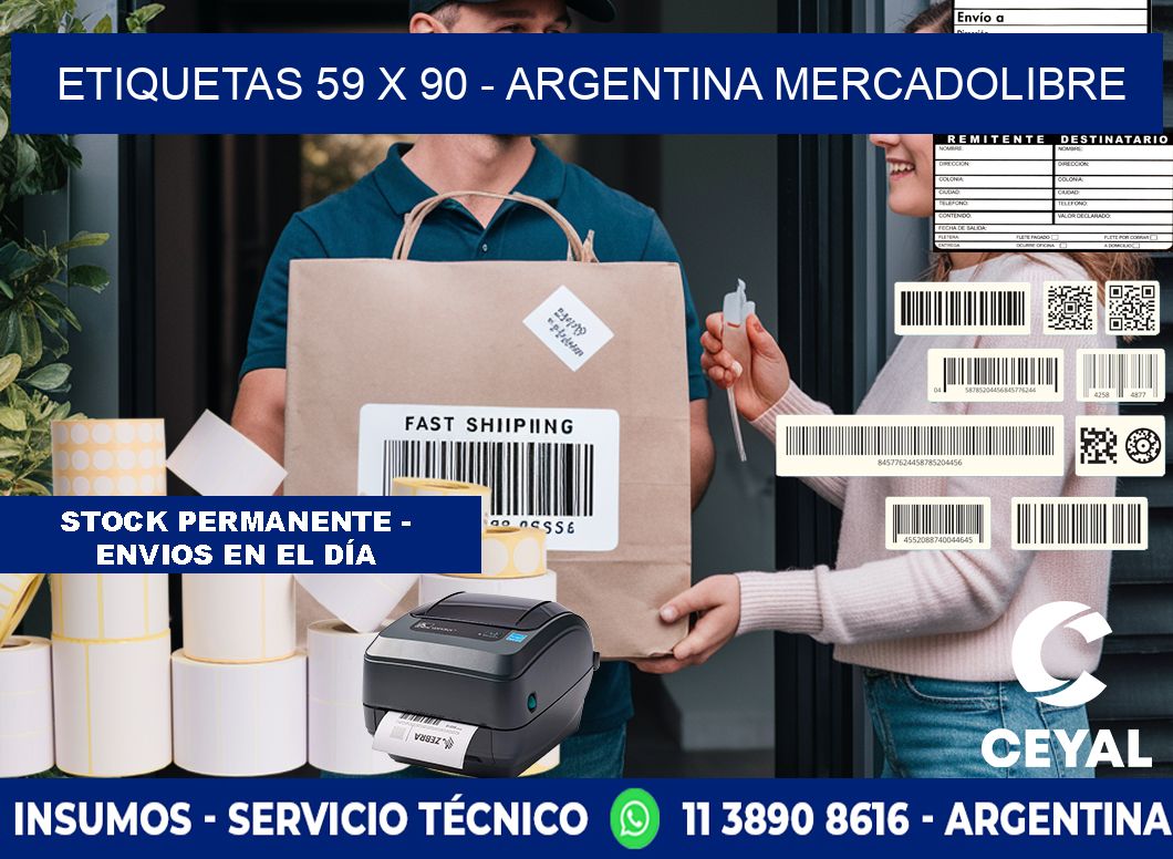 ETIQUETAS 59 x 90 - ARGENTINA MERCADOLIBRE