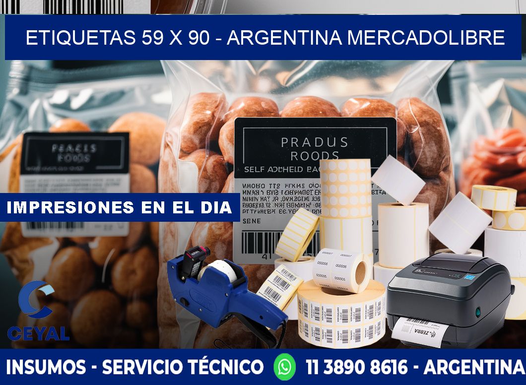 ETIQUETAS 59 x 90 - ARGENTINA MERCADOLIBRE