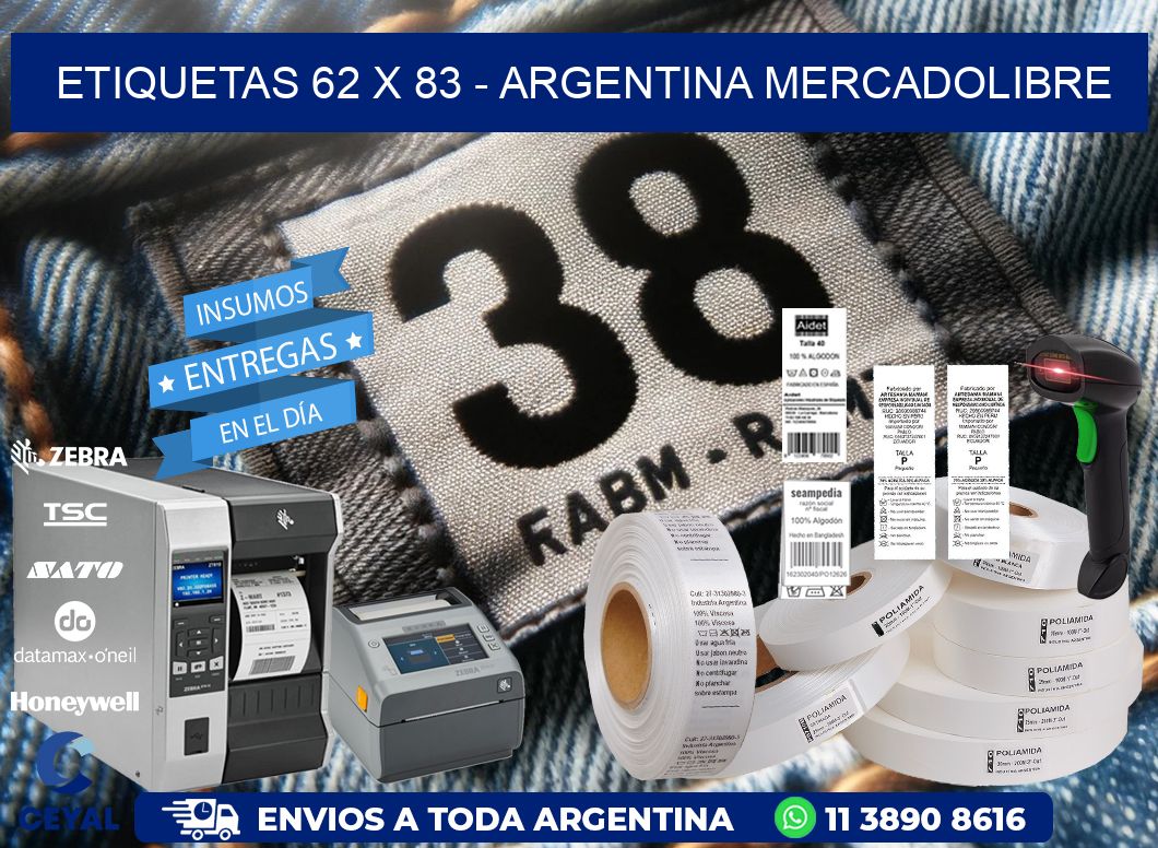 ETIQUETAS 62 x 83 - ARGENTINA MERCADOLIBRE