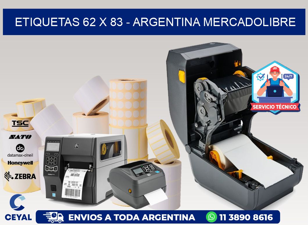 ETIQUETAS 62 x 83 - ARGENTINA MERCADOLIBRE