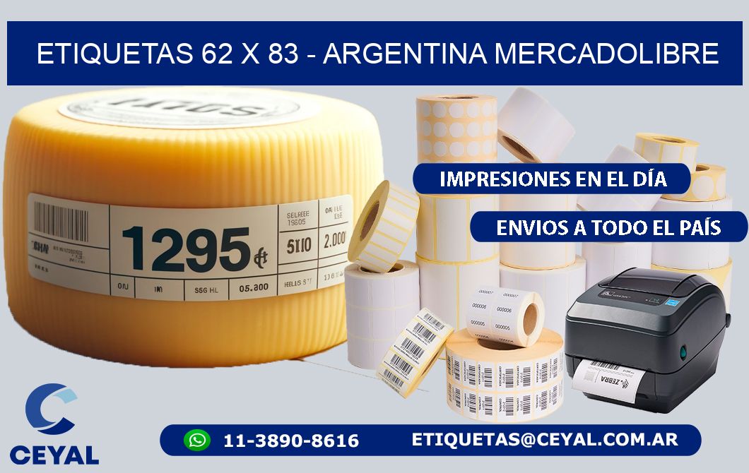 ETIQUETAS 62 x 83 - ARGENTINA MERCADOLIBRE