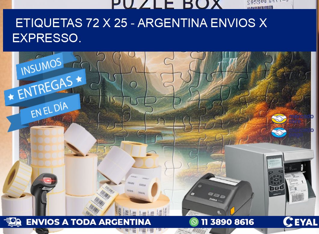 ETIQUETAS 72 x 25 - ARGENTINA ENVIOS X EXPRESSO.