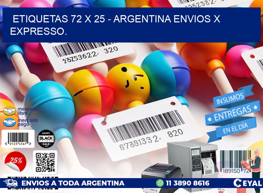 ETIQUETAS 72 x 25 – ARGENTINA ENVIOS X EXPRESSO.