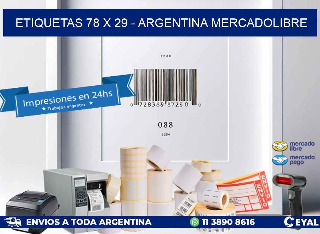 ETIQUETAS 78 x 29 - ARGENTINA MERCADOLIBRE