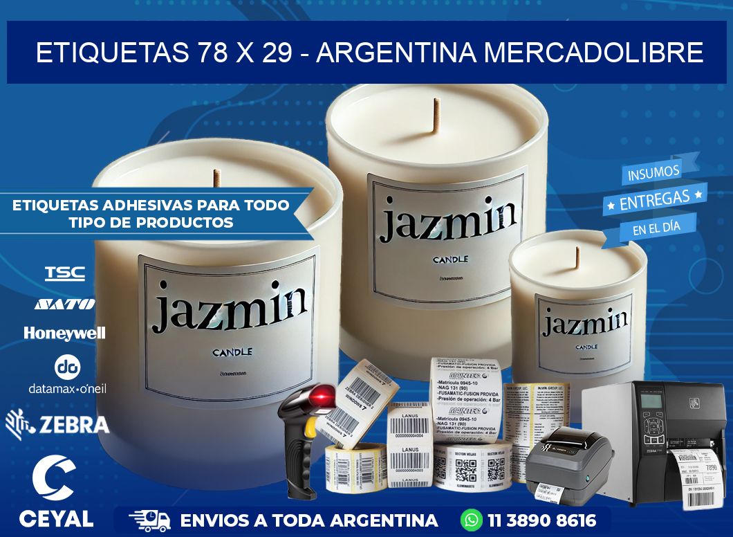 ETIQUETAS 78 x 29 – ARGENTINA MERCADOLIBRE