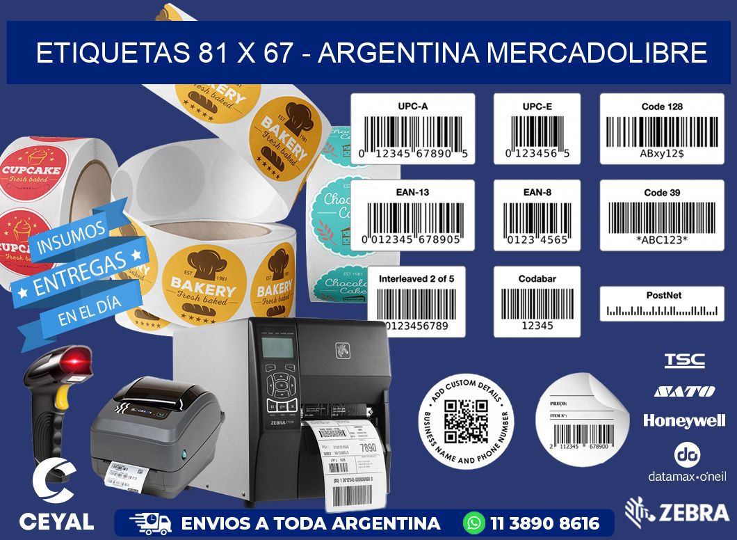 ETIQUETAS 81 x 67 - ARGENTINA MERCADOLIBRE