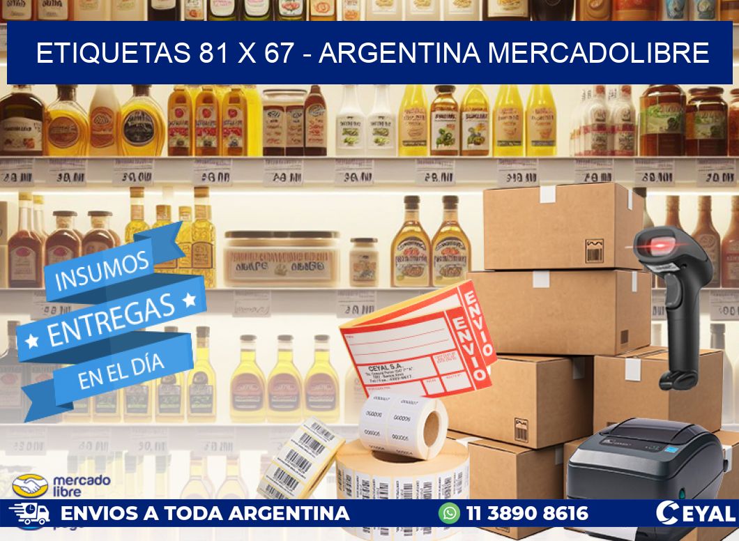 ETIQUETAS 81 x 67 - ARGENTINA MERCADOLIBRE