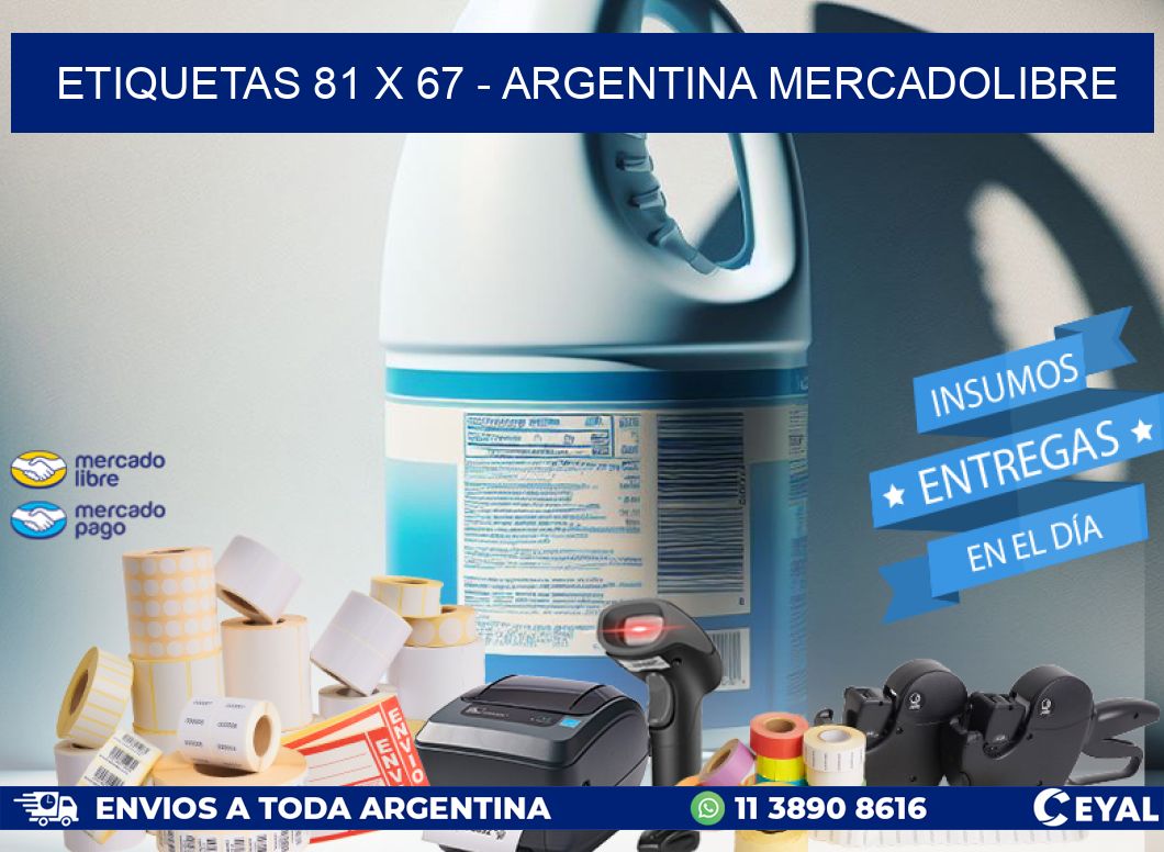 ETIQUETAS 81 x 67 - ARGENTINA MERCADOLIBRE