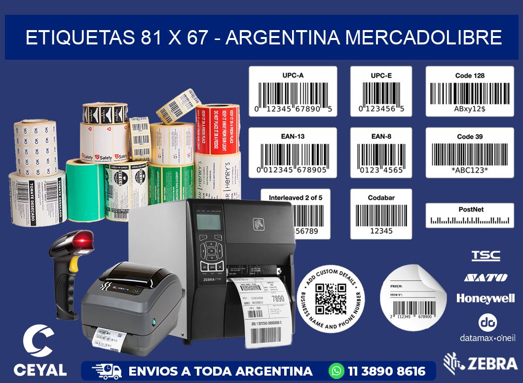 ETIQUETAS 81 x 67 - ARGENTINA MERCADOLIBRE