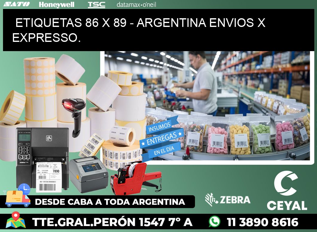 ETIQUETAS 86 x 89 - ARGENTINA ENVIOS X EXPRESSO.