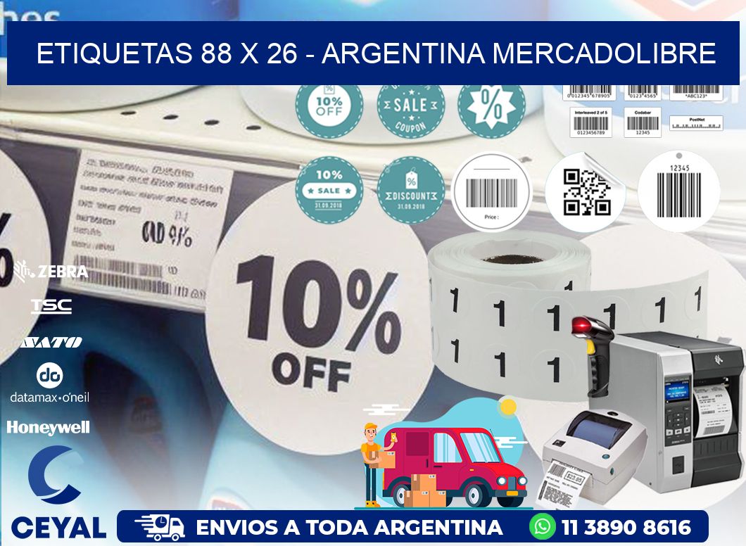 ETIQUETAS 88 x 26 - ARGENTINA MERCADOLIBRE