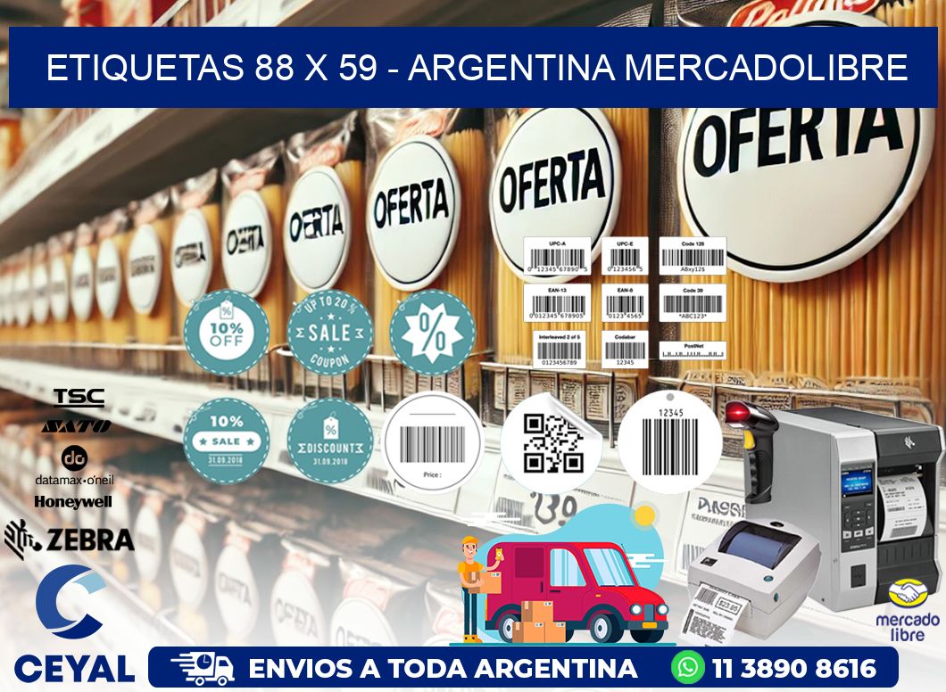 ETIQUETAS 88 x 59 - ARGENTINA MERCADOLIBRE