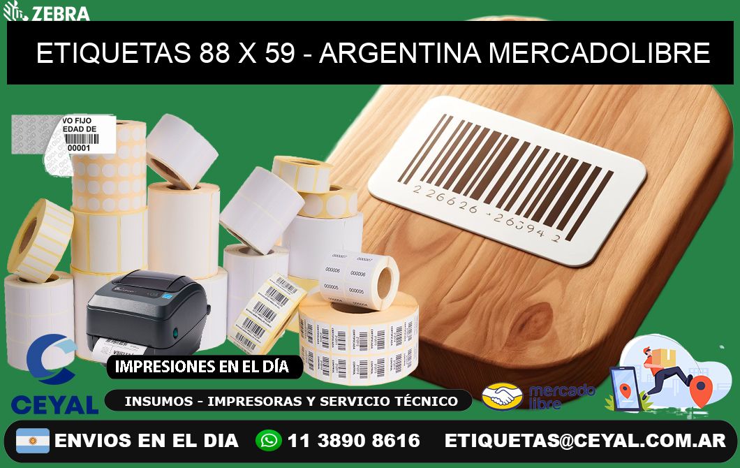 ETIQUETAS 88 x 59 - ARGENTINA MERCADOLIBRE