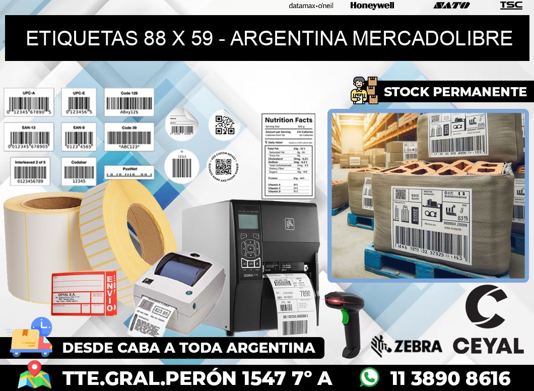 ETIQUETAS 88 x 59 – ARGENTINA MERCADOLIBRE