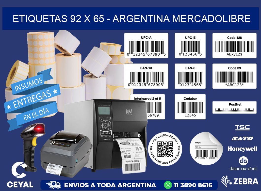 ETIQUETAS 92 x 65 - ARGENTINA MERCADOLIBRE