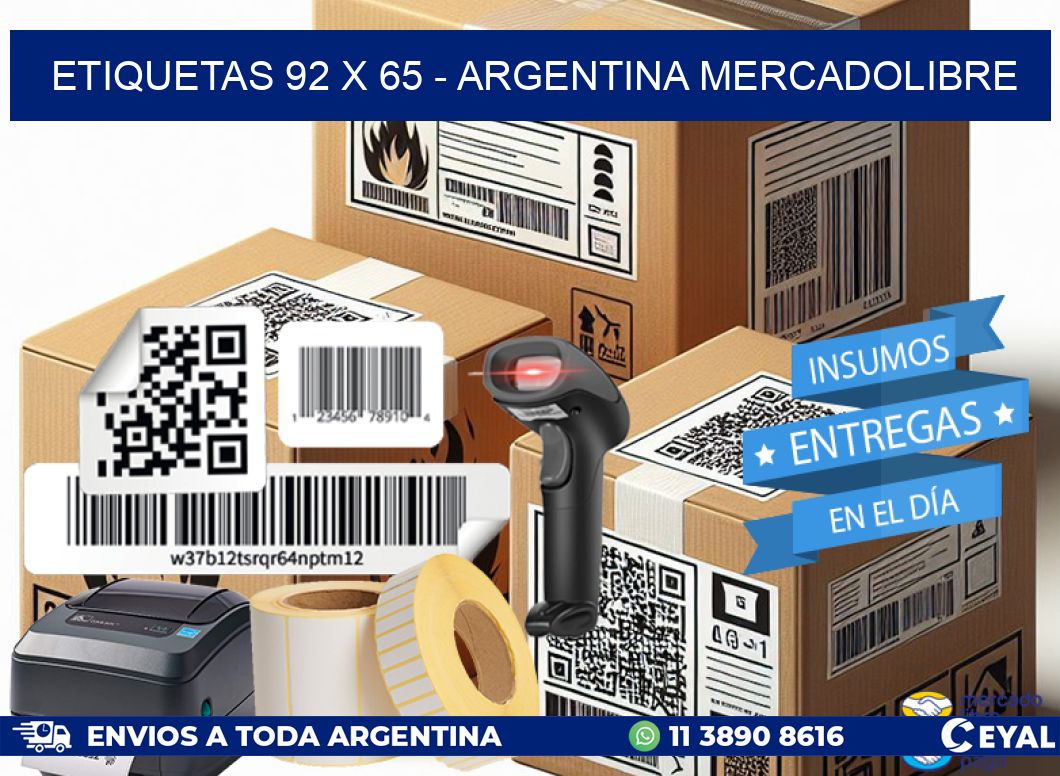 ETIQUETAS 92 x 65 - ARGENTINA MERCADOLIBRE