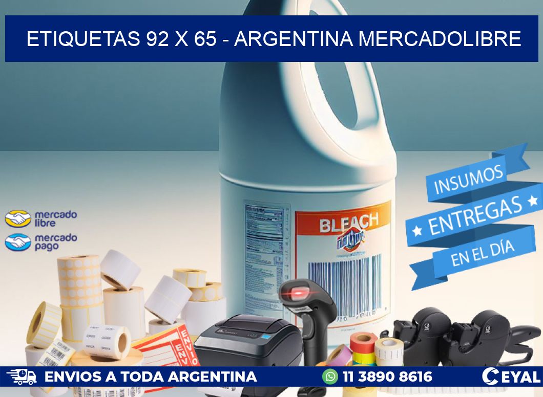 ETIQUETAS 92 x 65 - ARGENTINA MERCADOLIBRE